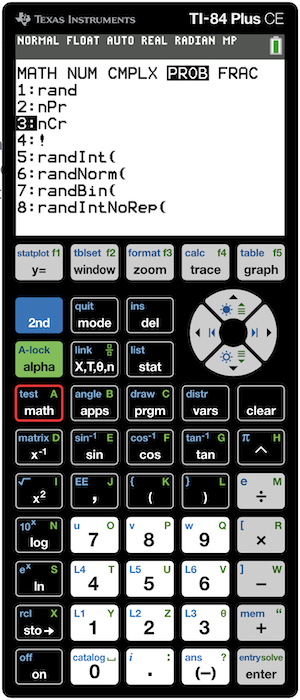 Calculate combinations step 1